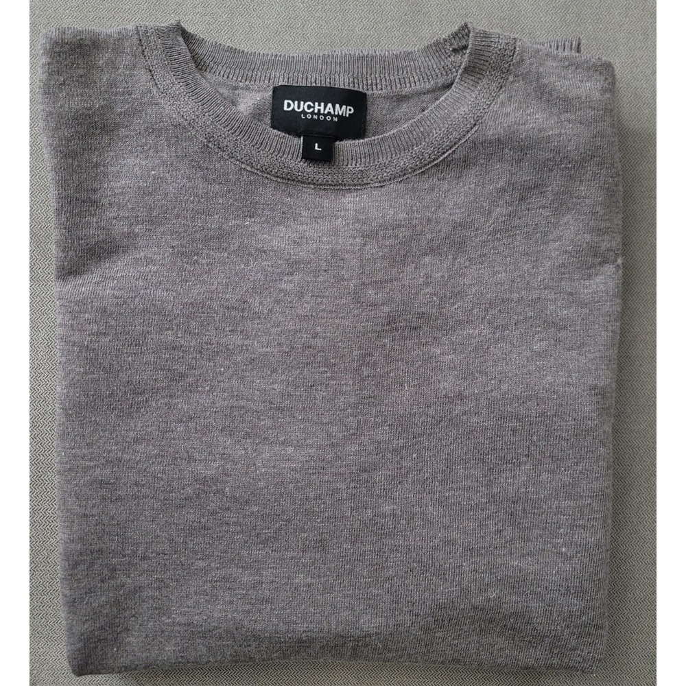 Duchamp London Men's Grey Wool Blend Crewneck Sweater Size Large‎